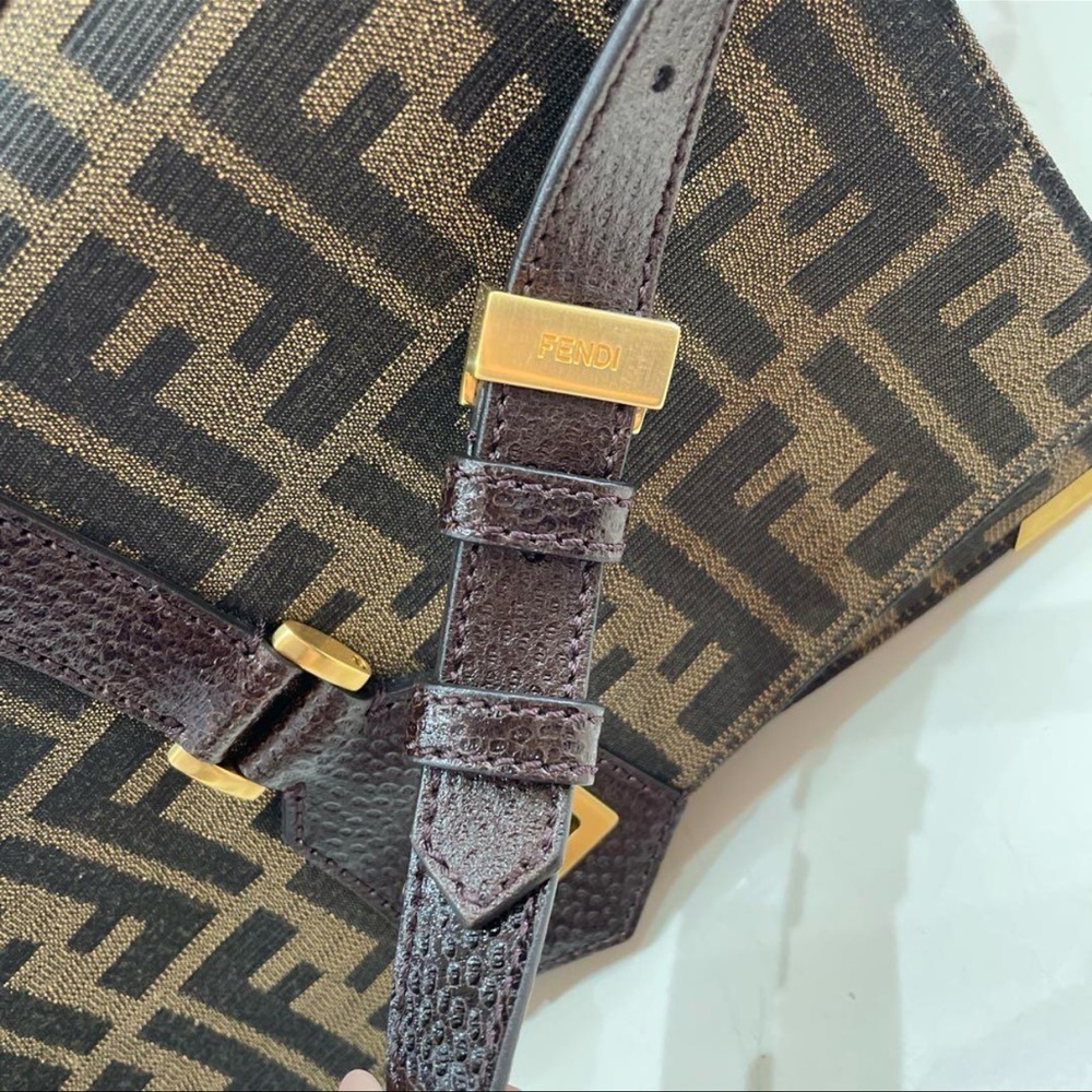 Fendi Bag Zucca Vitello Classic No. 1 Satchel Tobacco Moro Crossbody Top handle - Picture 8 of 17